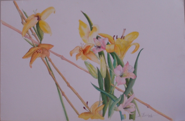 Oriental Lilies by Lin Beribak