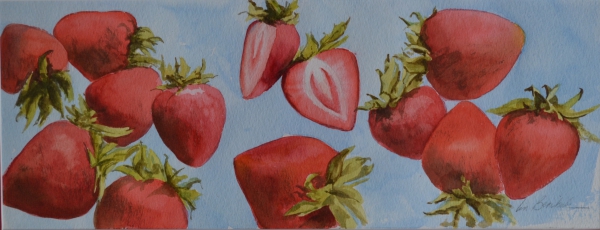 Spilled Strawberries by Lin Beribak