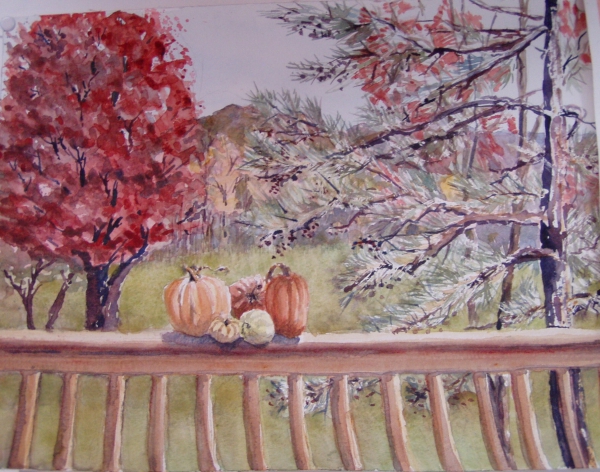 Click here to view On Reed's Porch, Autumn by Lin Beribak