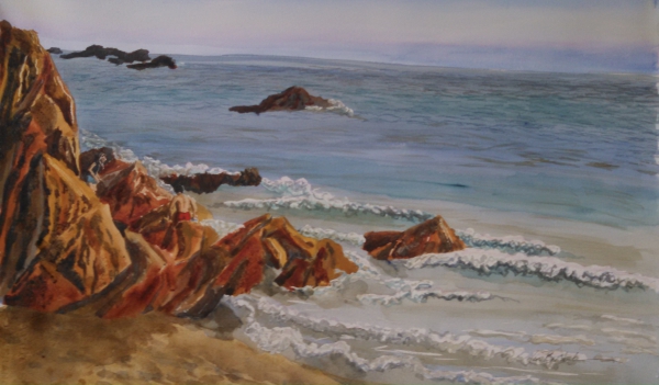 On the Rocks, Point Dume, Malibu by Lin Beribak
